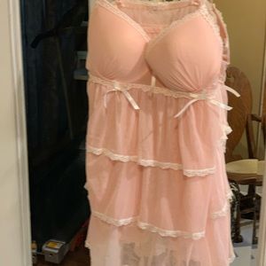 Vintage pink baby doll lingerie
